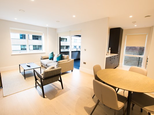 Charles Hope Heathrow North 2 Bedroom Apartment Open Plan Lounge Dining Room Kitchen