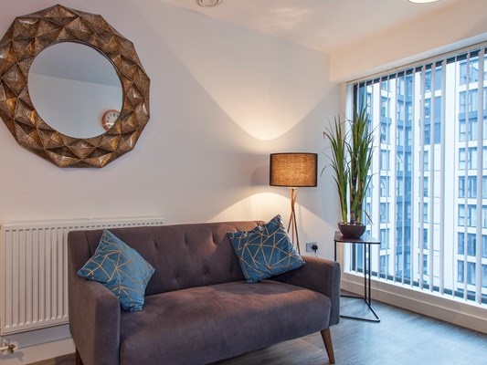 Charles Hope Birmingham City Apartments 1 Bedroom Apartment Lounge Area 1
