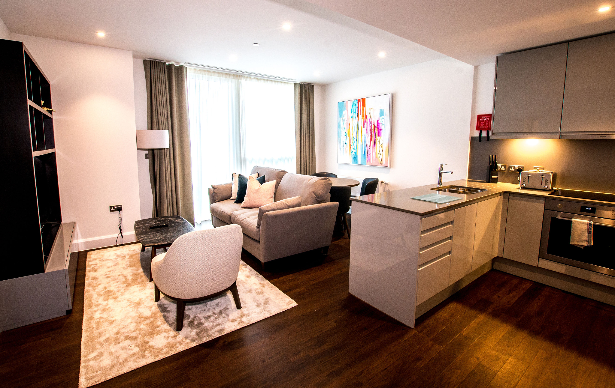 Charles Hope Canary Wharf 1 Bedroom Apartment Kitchen Lounge Diner