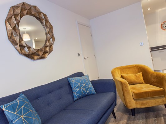 Charles Hope Birmingham City Apartments 2 Bedroom Apartment Lounge Area.A
