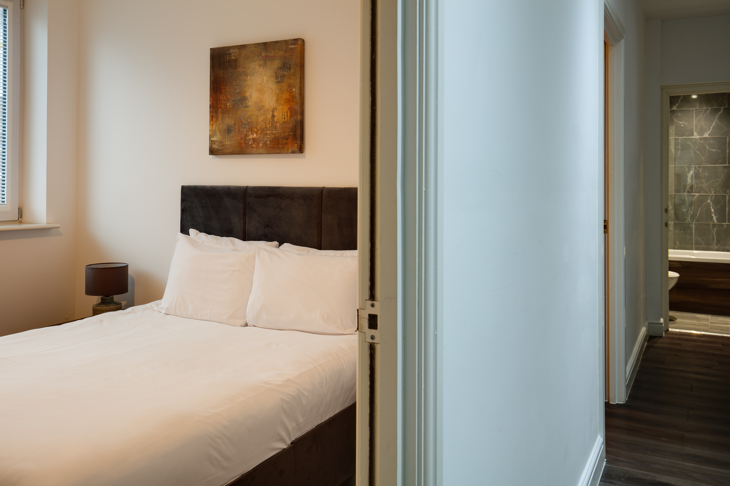 Swindon Two Bedroom Serviced Apartment Bedroom & Passage