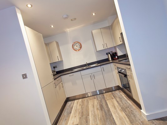 Charles Hope Birmingham City Apartments 1 Bedroom Apartment Kitchen Area.C
