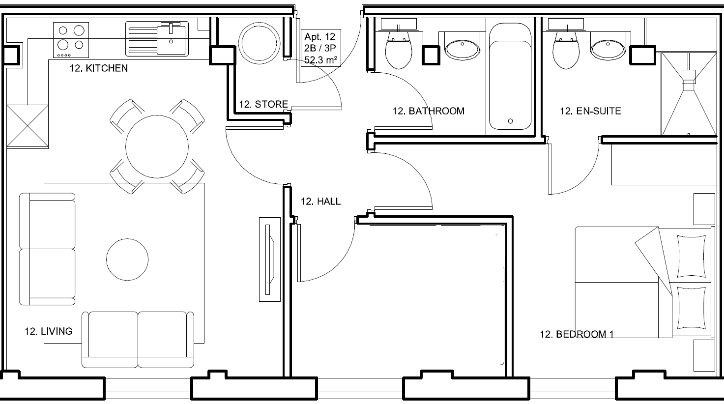 Charles Hope Swindon  One Bedroom With Office Floorplan