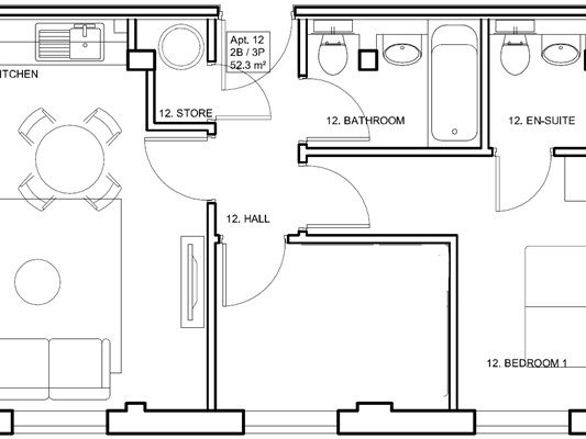 Charles Hope Swindon  One Bedroom With Office Floorplan