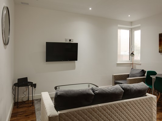 Swindon Two Bedroom Serviced Apartment TV Living Area