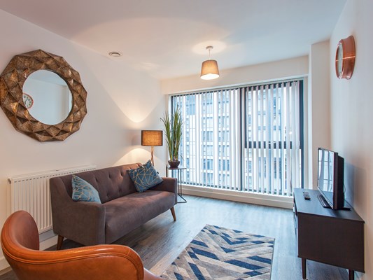 Charles Hope Birmingham City Apartments 1 Bedroom Apartment Lounge Area
