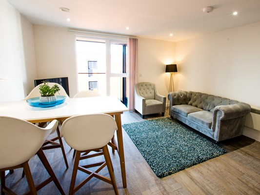 Charles Hope Southampton City Apartments 2 Bedroom Apartment Dining Lounge Area