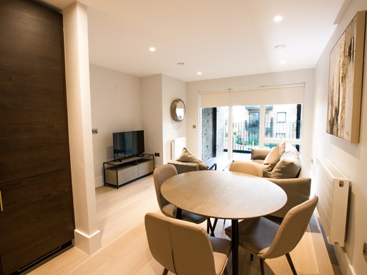 Charles Hope Heathrow North One Bedroom Apartment Open Plan Kitchen Lounge Diner